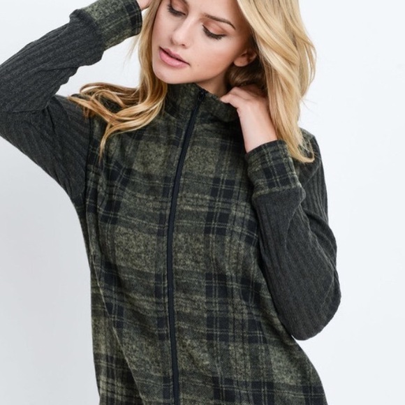 🔥Plaid Open Zipper Jacket - Picture 3 of 8